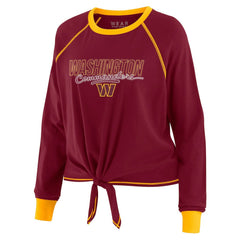 Washington Commanders WEAR by Erin Andrews Women's Tie-Front Long Sleeve T-Shirt Burgundy | NFL