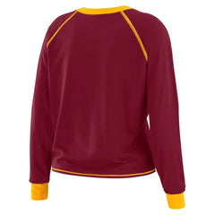 Washington Commanders WEAR by Erin Andrews Women's Tie-Front Long Sleeve T-Shirt Burgundy | NFL