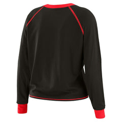 Kansas City Chiefs WEAR by Erin Andrews Women's Tie-Front Long Sleeve T-Shirt Black | NFL