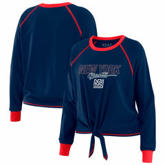 New York Giants WEAR by Erin Andrews Women's Tie-Front Long Sleeve T-Shirt Royal | NFL