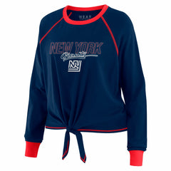 New York Giants WEAR by Erin Andrews Women's Tie-Front Long Sleeve T-Shirt Royal | NFL