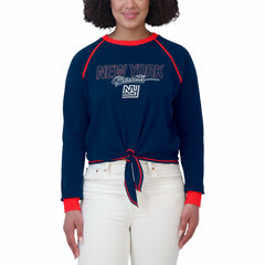 New York Giants WEAR by Erin Andrews Women's Tie-Front Long Sleeve T-Shirt Royal | NFL