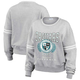 Jacksonville Jaguars WEAR by Erin Andrews Women's Cropped Pullover Sweatshirt Heather Gray | NFL