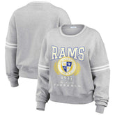 Los Angeles Rams WEAR by Erin Andrews Women's Cropped Pullover Sweatshirt Heather Gray | NFL