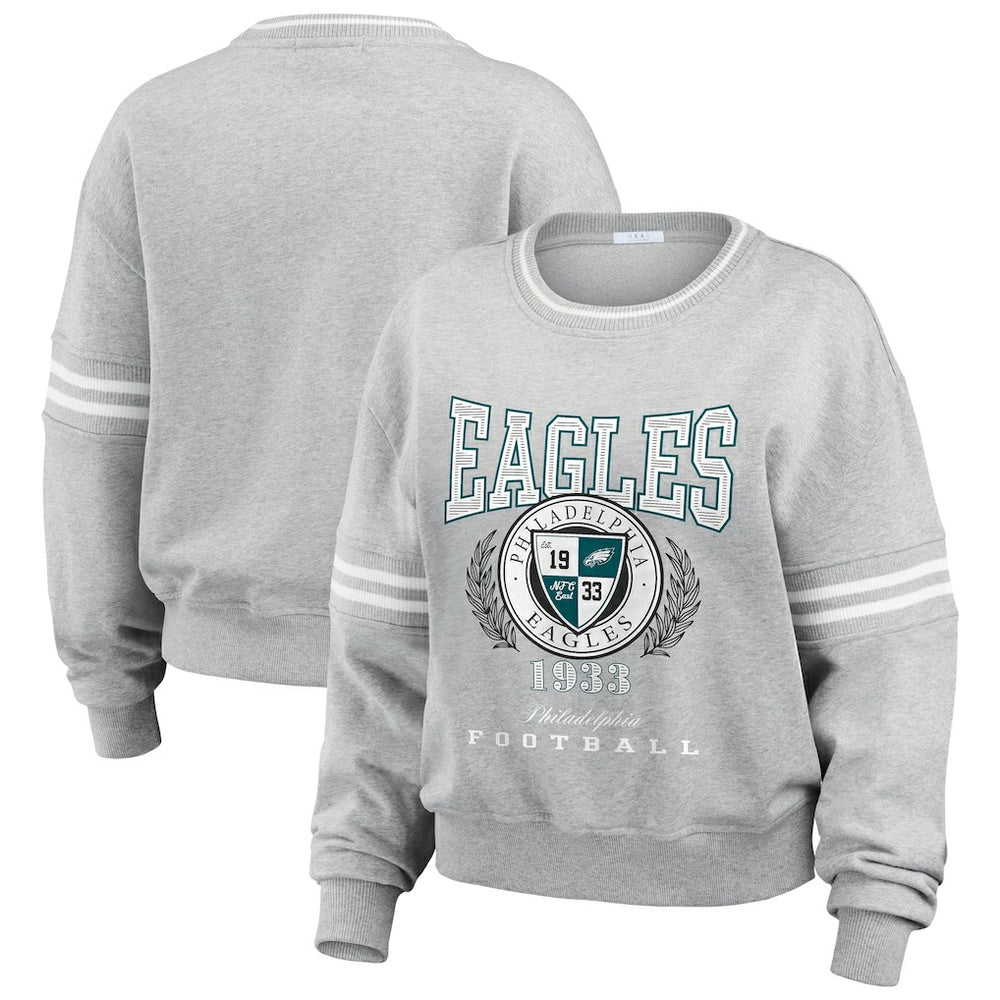 Philadelphia Eagles WEAR by Erin Andrews Women's Pullover Sweatshirt Heather Gray | NFL