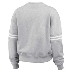 Tampa Bay Buccaneers WEAR by Erin Andrews Women's Cropped Pullover Sweatshirt Heather Gray | NFL