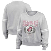 Arizona Cardinals WEAR by Erin Andrews Women's Cropped Pullover Sweatshirt Heather Gray | NFL