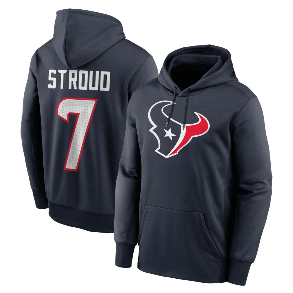 C.J. Stroud Houston Texans Player Name & Number Therma Hoodie Navy | Nike for Sale