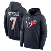 C.J. Stroud Houston Texans Player Name & Number Therma Hoodie Navy | Nike for Sale
