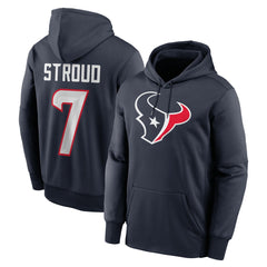 C.J. Stroud Houston Texans Player Name & Number Therma Hoodie Navy | Nike for Sale