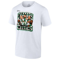 Boston Celtics 2024 NBA Finals Champions Pull Up Jumper Caricature T-Shirt White - NBA