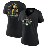 Boston Celtics Women's 2024 NBA Finals Champions Fade Away Jumper Roster Signature V-Neck T-Shirt Black - NBA