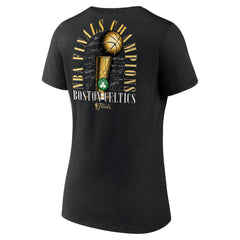 Boston Celtics Women's 2024 NBA Finals Champions Fade Away Jumper Roster Signature V-Neck T-Shirt Black - NBA