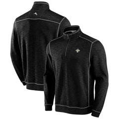 New Orleans Saints Big & Tall Tobago Bay Half-Zip Sweatshirt Black | Tommy Bahama