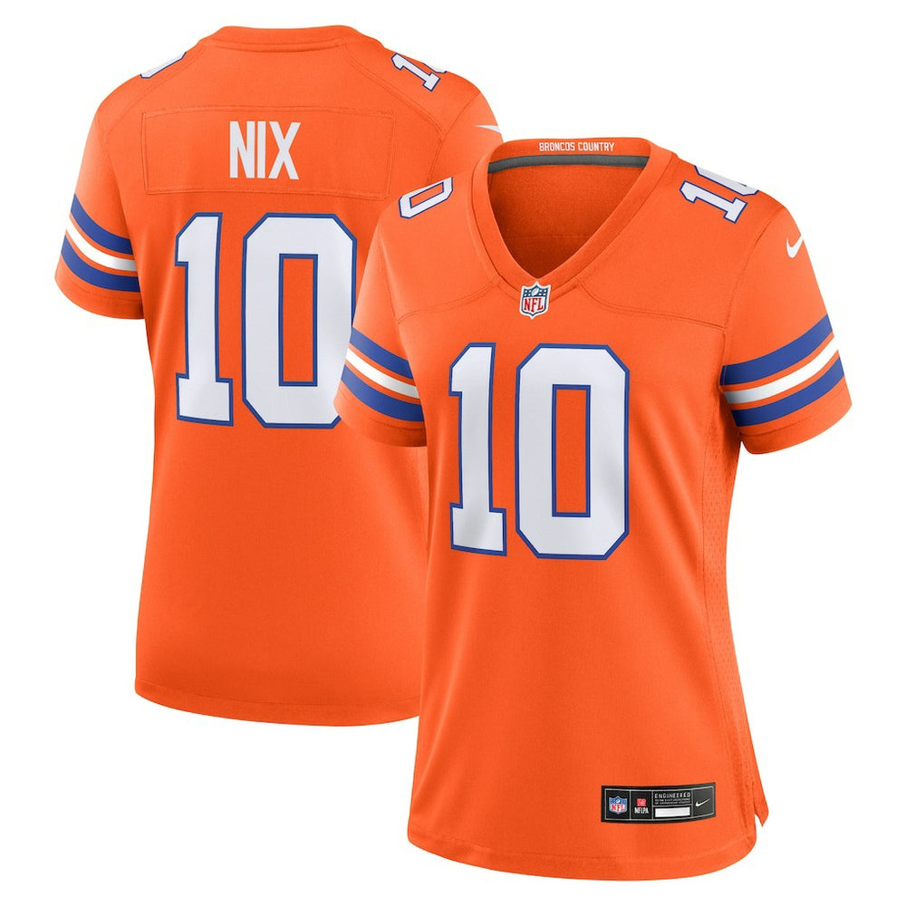 Bo Nix Denver Broncos Women's Mile High Collection 1977 Throwback Player Game Jersey Orange | Nike for Sale