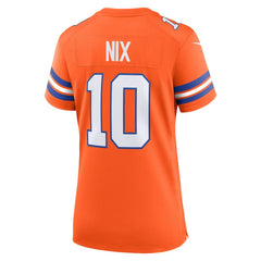 Bo Nix Denver Broncos Women's Mile High Collection 1977 Throwback Player Game Jersey Orange | Nike for Sale
