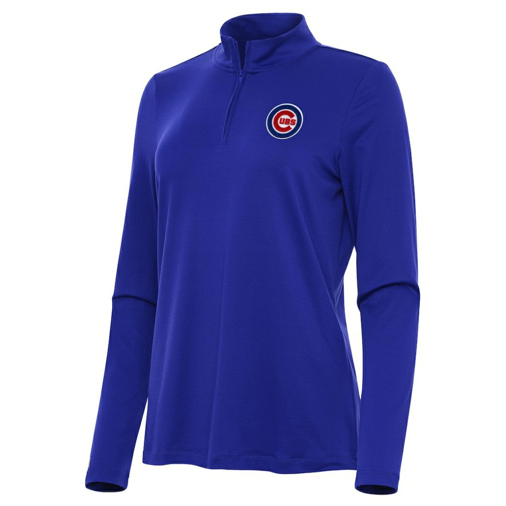 Chicago Cubs Antigua Women's Reprocess Quarter-Zip Top - Royal Tops - MLB
