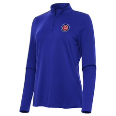 Chicago Cubs Antigua Women's Reprocess Quarter-Zip Top - Royal Tops - MLB