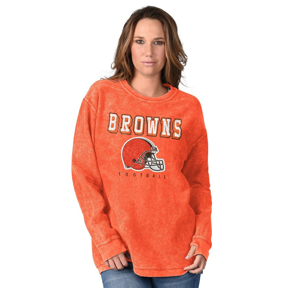 Cleveland Browns G-III 4Her by Carl Banks Women's Comfy Cord Pullover Sweatshirt Orange | NFL