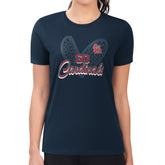 St. Louis Cardinals G-III 4Her by Carl Banks Women's Super-Slim Fit Lightweight Leopard Heart T-Shirt - MLB