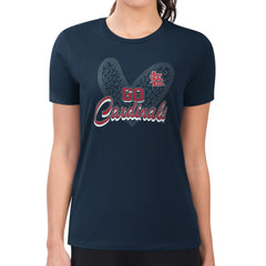 St. Louis Cardinals G-III 4Her by Carl Banks Women's Super-Slim Fit Lightweight Leopard Heart T-Shirt - MLB