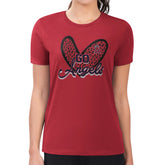Los Angeles Angels G-III 4Her by Carl Banks Women's Super-Slim Fit Lightweight Leopard Heart T-Shirt - MLB
