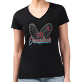 Arizona Diamondbacks G-III 4Her by Carl Banks Women's Super-Slim Fit Lightweight Leopard Heart V-Neck T-Shirt - MLB