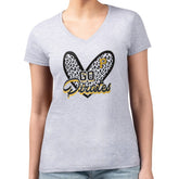 Pittsburgh Pirates G-III 4Her by Carl Banks Women's Super-Slim Fit Lightweight Leopard Heart V-Neck T-Shirt - MLB