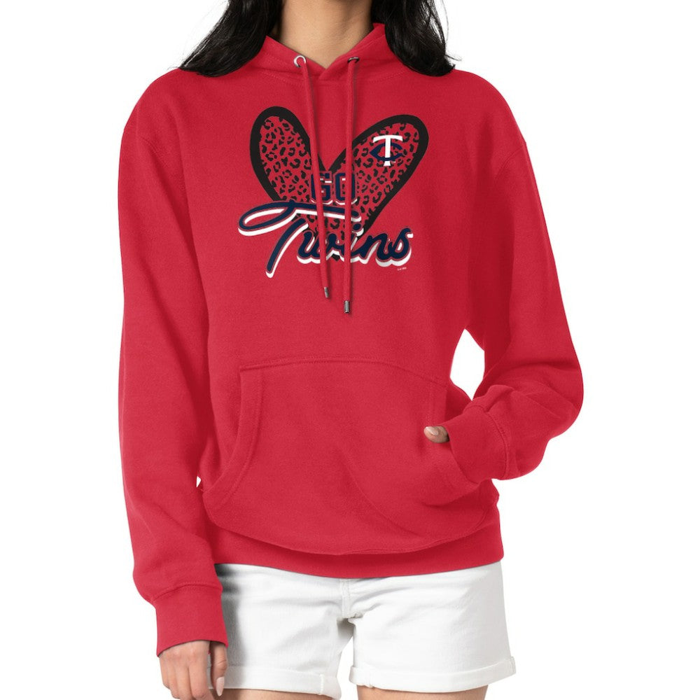 Minnesota Twins G-III 4Her by Carl Banks Women's Leopard Heart Pullover Hoodie - MLB