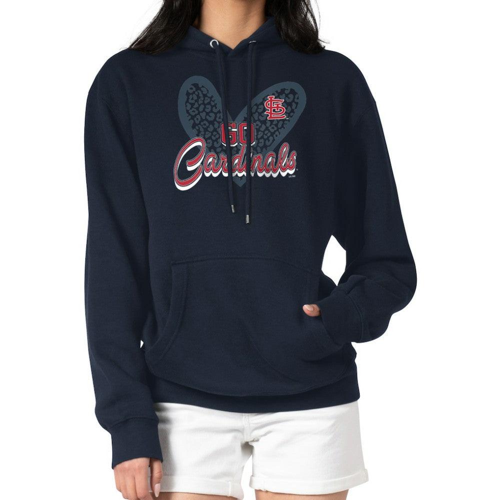 St. Louis Cardinals G-III 4Her by Carl Banks Women's Leopard Heart Pullover Hoodie - MLB