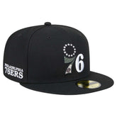 Philadelphia 76ers Camo Print UV 59FIFTY Fitted Hat Black - NBA