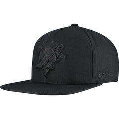 Pittsburgh Penguins Mitchell & Ness Soul Strike Pearl Tonal Snapback Hat - Black - NHL