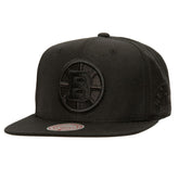 Boston Bruins Mitchell & Ness Soul Strike Pearl Tonal Snapback Hat - Black - NHL