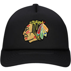 Chicago Blackhawks Mitchell & Ness Youth Core Trucker Adjustable Hat - Black - NHL