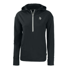 Minnesota Vikings Cutter & Buck Women's Daybreak Eco Recycled Half-Zip Hoodie Black | NFL