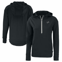 Detroit Lions Cutter & Buck Women's Daybreak Eco Recycled Half-Zip Hoodie Black | NFL