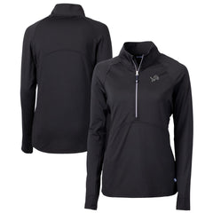 Detroit Lions Cutter & Buck Women's Adapt Eco Knit Stretch Recycled Half-Zip Pullover Top Black | NFL