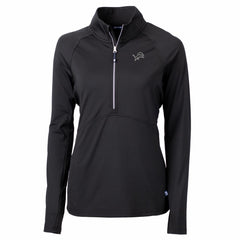 Detroit Lions Cutter & Buck Women's Adapt Eco Knit Stretch Recycled Half-Zip Pullover Top Black | NFL