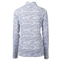 Minnesota Vikings Cutter & Buck Women's Traverse Camo Print Stretch Tri-Blend Quarter-Zip Top Gray | NFL