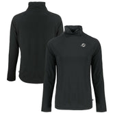 Miami Dolphins Cutter & Buck Women's Coastline Epic Comfort Eco Recycled Funnel Neck Pullover Sweatshirt Black | NFL