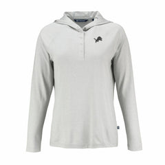 Detroit Lions Cutter & Buck Women's Coastline Epic Comfort Eco Recycled Long Sleeve Hoodie T-Shirt Gray | NFL