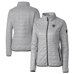 Las Vegas Raiders Cutter & Buck Women's Rainier PrimaLoft Eco Insulated Full-Zip Puffer Jacket Gray | NFL