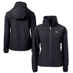 Baltimore Ravens Cutter & Buck Women's Charter Eco Recycled Full-Zip Hoodie Jacket Black | NFL