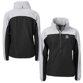 Green Bay Packers Cutter & Buck Women's Charter Eco Recycled Half-Zip Hoodie Anorak Jacket Black/Gray | NFL
