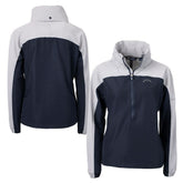 Los Angeles Chargers Cutter & Buck Women's Charter Eco Recycled Half-Zip Hoodie Anorak Jacket Navy/Gray | NFL