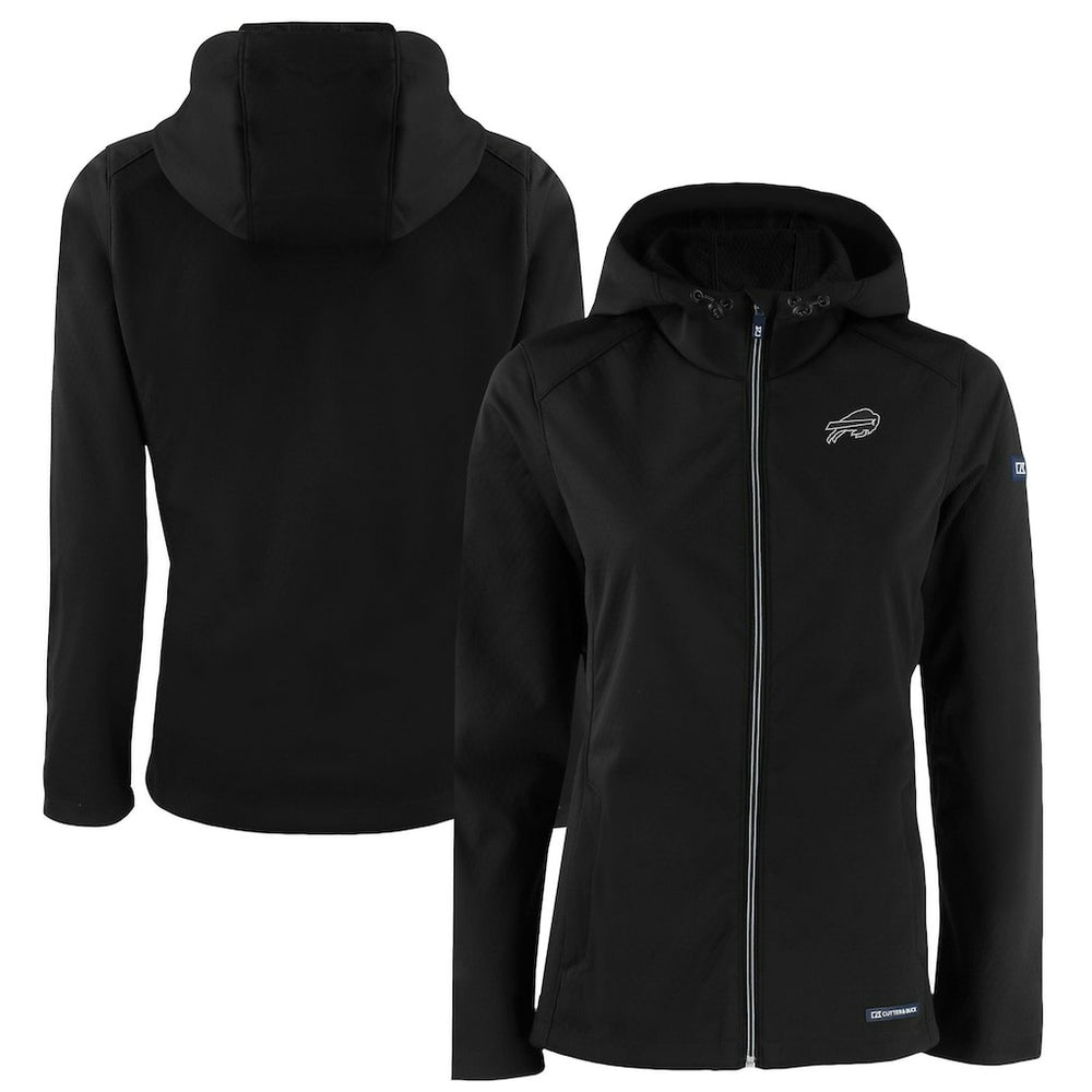 Buffalo Bills Cutter & Buck Women's Evoke Eco Softshell Recycled Full-Zip Hoodie Jacket Black | NFL