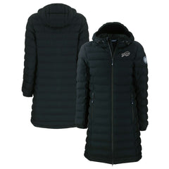 Buffalo Bills Cutter & Buck Women's Mission Ridge Repreve Eco Insulated Full-Zip Hoodie Long Puffer Jacket Black | NFL