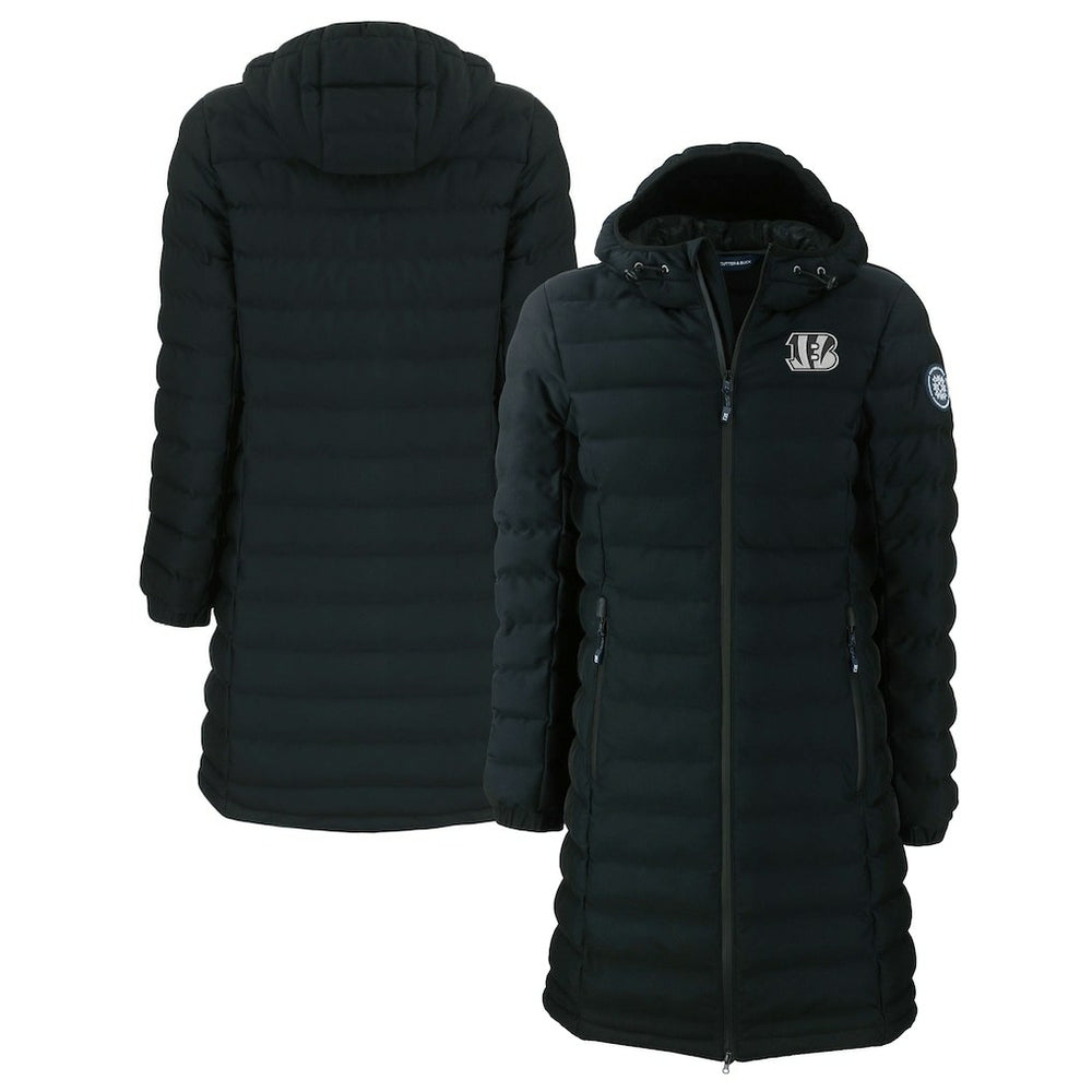 Cincinnati Bengals Cutter & Buck Women's Mission Ridge Repreve Eco Insulated Full-Zip Hoodie Long Puffer Jacket Black | NFL