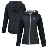 Green Bay Packers Cutter & Buck Women's Rainier PrimaLoft Eco Hybrid Full-Zip Hoodie Jacket Black | NFL