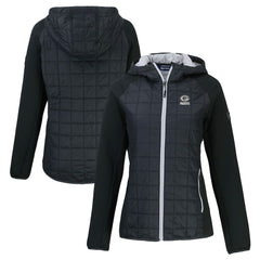 Green Bay Packers Cutter & Buck Women's Rainier PrimaLoft Eco Hybrid Full-Zip Hoodie Jacket Black | NFL